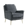 thumbnail image 1 of HomeStock Retro Renaissance Chair In Coal, Polished Gold Legs, Overhang Arm, 35 x 30 x 37 inches, Arm Rest, Cushion Availability, Plush Cushion, 1 of 4