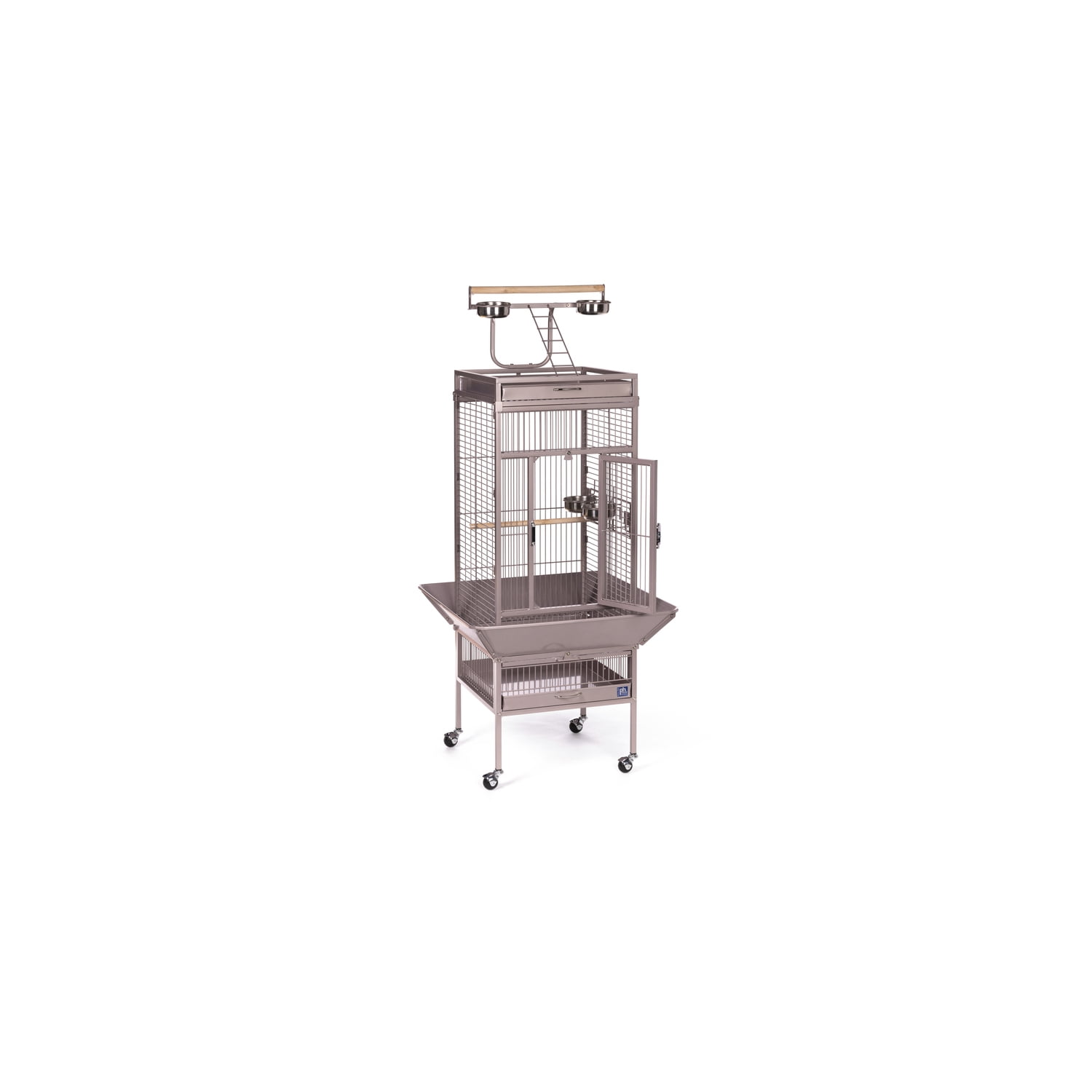 HomeStock Retro Renaissance Iron Select Bird Cage with Elegant Design, Durable Construction, Easy-Clean Tray-Color:Blush