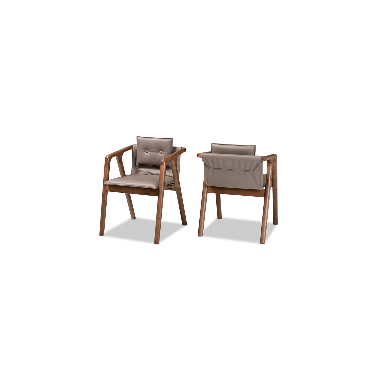 High Back Gray Wood and Cane Arm Chair
