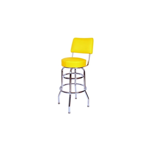 Swivel Bar Stool - Modern Baroque Design, Chrome Finish, 30" Seat Height, Metal Seat
