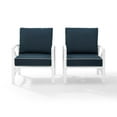thumbnail image 1 of HomeStock Rococo Radiance 2Pc Outdoor Metal Armchair Set Navy/White - 2 Chairs, 1 of 7