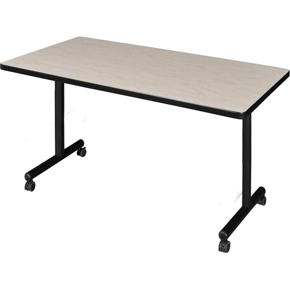 HomeStock Rococo Radiance 30" Mobile Training Table in Maple featuring elegant mobile design with durable maple finish perfect for flexible work environments