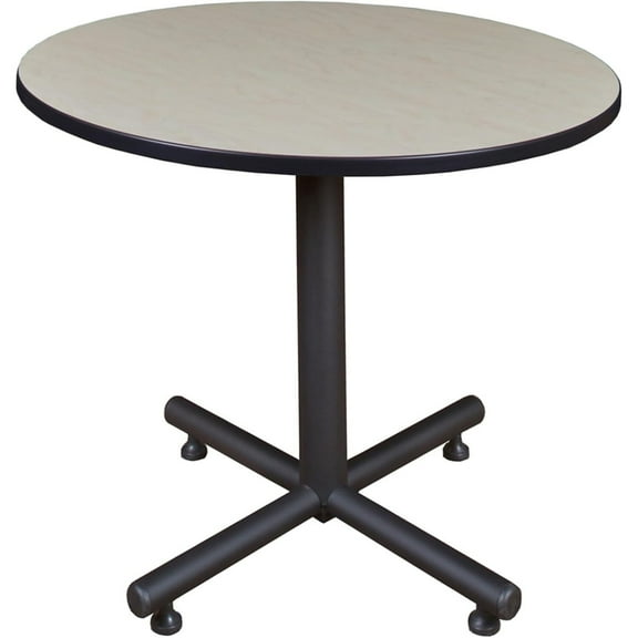 Round Breakroom Table - 36" Maple Conference Table - Adjustable & Portable Office Meeting Table
