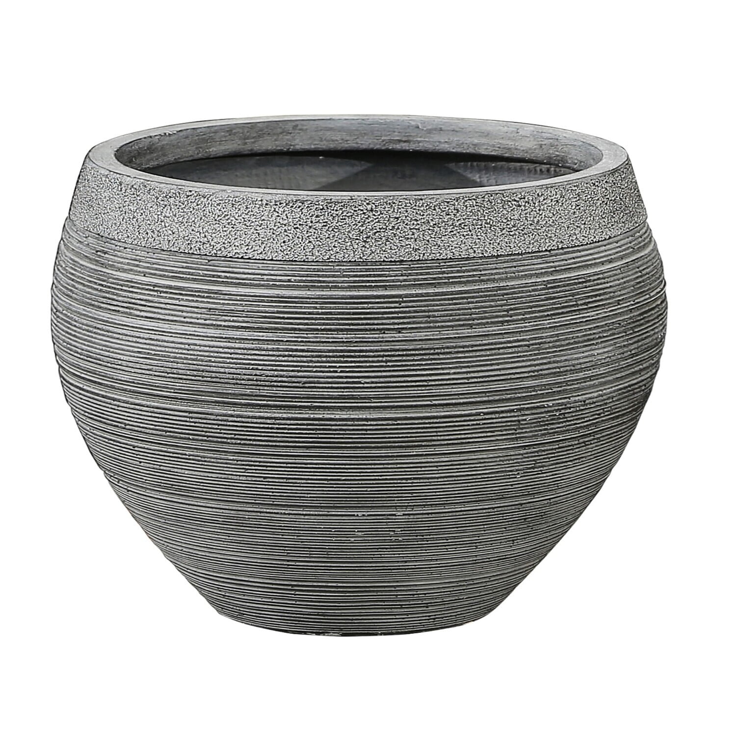 Rococo Radiance Weather-Resistant Gray MgO 12" Planter
