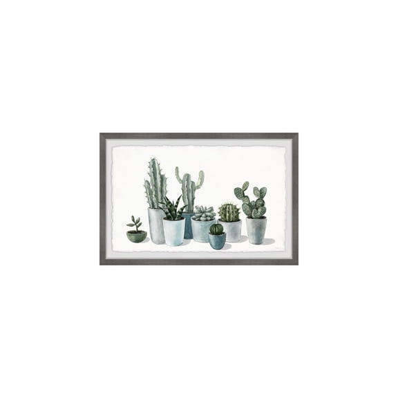 HomeStock Rococo Radiance Growing Cactus and Succulents Framed Painting Print, 30" x 20", Contemporary Wall Decor: Abstract, Digital Art Prints, and Modern Styles for Your Home
