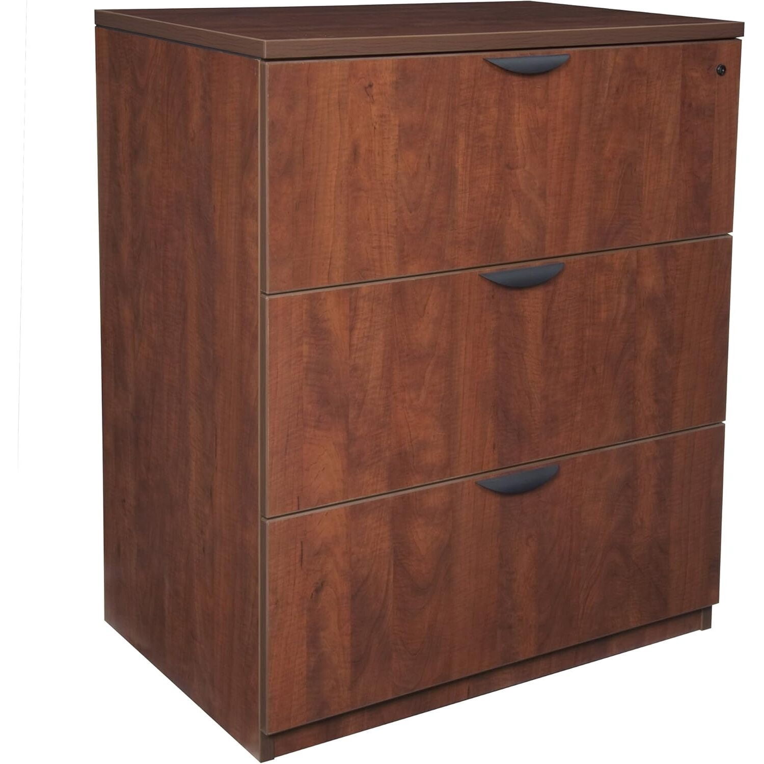 HomeStock Rococo Radiance Lateral File Cabinet in Cherry, Stylish and Durable Office Filing Storage Solution with Spacious Drawers for Documents and Files