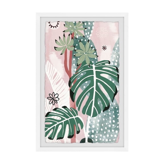 HomeStock Rococo Radiance Monstera Framed Painting Print, 8" x 12", Contemporary Wall Decor: Abstract, Digital Art Prints, and Modern Styles for Your Home