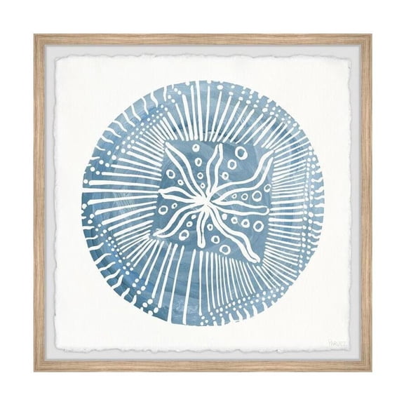 HomeStock Rococo Radiance Summer Circle Framed Painting Print, 32" x 32", Contemporary Wall Decor: Abstract, Digital Art Prints, and Modern Styles for Your Home