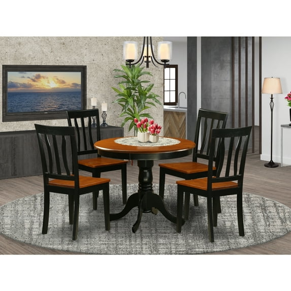 Kitchen Table Set 5 Piece - Dining Room Table with Chairs - Rococo Style - Antique Design