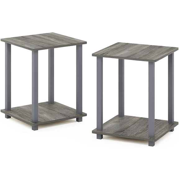 HomeStock Rococo Romance End Table - Set of Two - 19.06"H x 15.06"D x 15.06"W - Quick Assembly with Turn-S-Tube Mechanism - Stylish & Functional