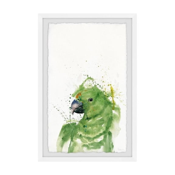 HomeStock Rococo Romance Green Parrot Framed Painting Print, Contemporary Wall Decor: Abstract, Digital Art Prints, and Modern Styles for Your Home