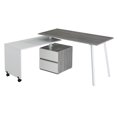 thumbnail image 1 of Rotating L-Shape Desk - Modern Computer Workstation, Multi-Positional, Alloy Steel Frame, Grey Finish, 1 of 10