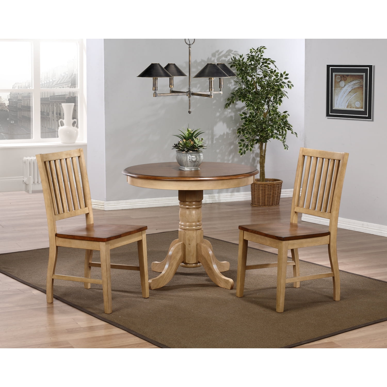 Round Pedestal Dining Table - 36 Inch Table Seats 4 - Modern Farmhouse ...