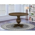 thumbnail image 1 of HomeStock Rustic Refinement Round Dining Table With Pedestal, Rubberwood Construction Table, 48-Inch Table Top, Elegant and Compact Dining Table for Kitchen and Dining Rooms-Color:Distressed Jacobean,, 1 of 5