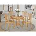 thumbnail image 1 of Rustic Kitchen Table Set - 5 Piece Round Table & Chairs - Solid Wood Dining Set - Farmhouse Style, 1 of 5