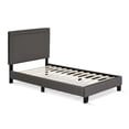 thumbnail image 1 of HomeStock Rustic Ranch Button Tufted Bed Frame - 12 Piece Slat Style-Color:Stone,Size:Twin, 1 of 4