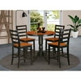 thumbnail image 1 of Rustic Kitchen Table Set - Ranch Height Dining Table & Chairs - Round Pedestal Table, 1 of 5