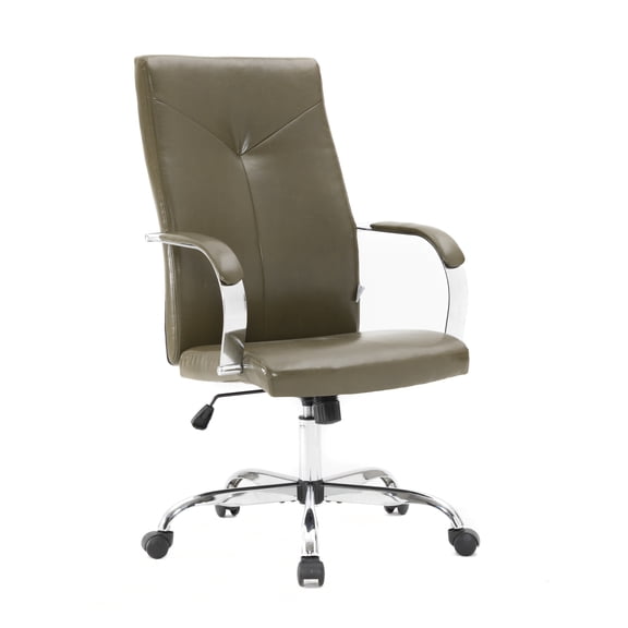 Leather Office Chair - Adjustable Height Conference Chair with Swivel & Tilt - Modern Executive Desk Chair