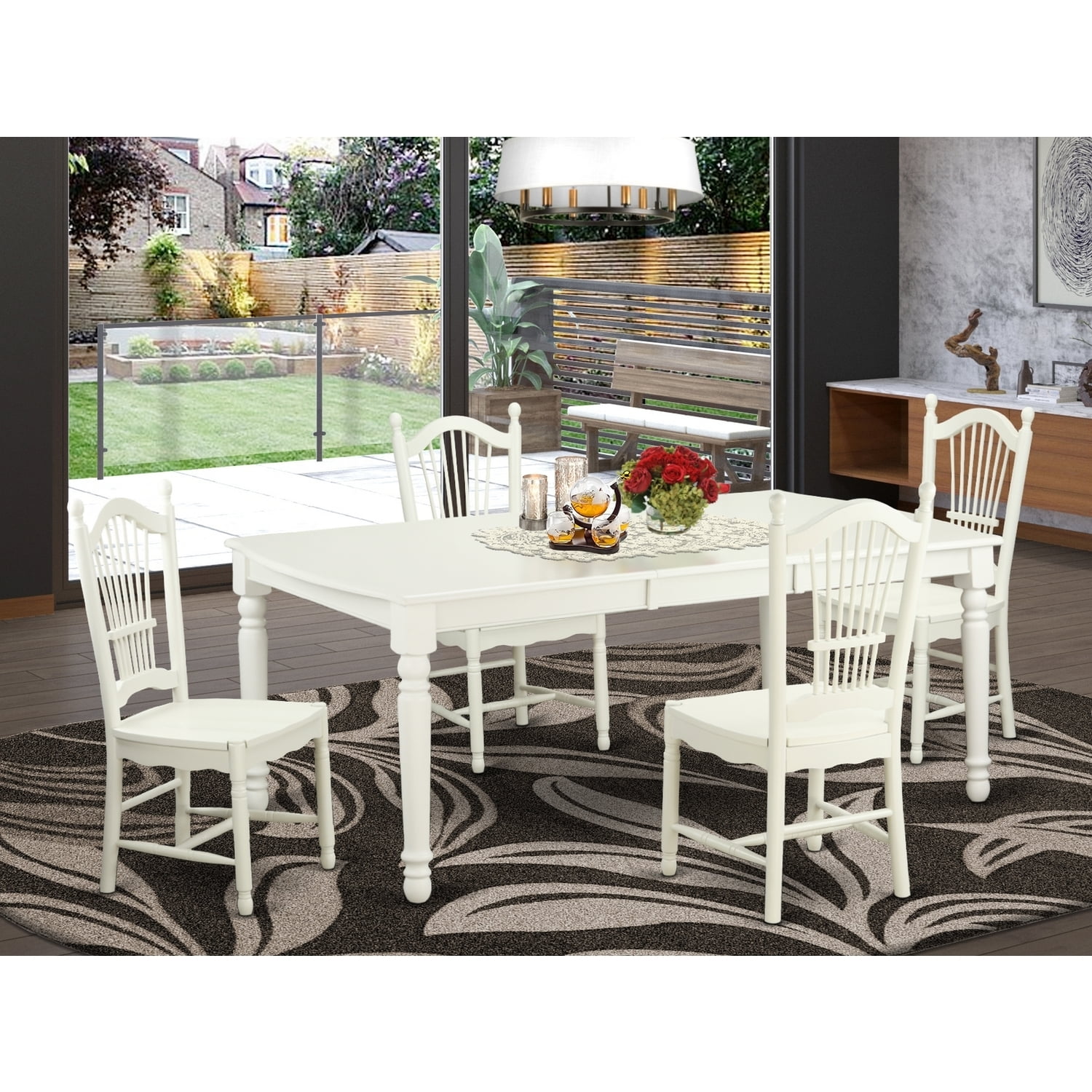 Rustic Ranch Dining Set - Kitchen Table with 8 Chairs - Farmhouse Style ...