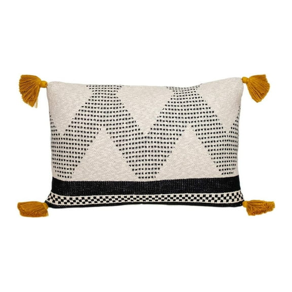 HomeStock Rustic Ranch Transitional Style Throw Pillow, Small Decorative Pillow for Living Rooms, Sofa and Couch Decorative Pillow, Soft Decorative Pillow for Home decor-Color:Beige and Black,Size:16