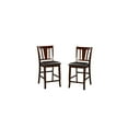thumbnail image 1 of Rustic Wooden High Chairs - Set of 2 - Dining Room Chairs - Dark Brown & Black Finish - Modern Farmhouse Style, 1 of 2