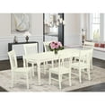 thumbnail image 1 of Rustic Dining Table Set 7 Piece - Linen White Table & Chairs for Kitchen, Farmhouse Style, 1 of 5