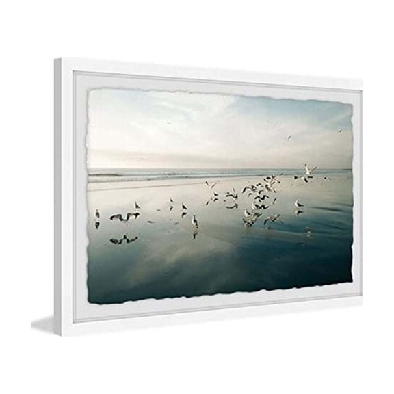Flock Framed Wall Art Print - Home Decor Canvas Painting for Living Room