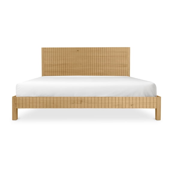 King Bed Modern Design, Wooden Platform Bed with Storage, Upholstered Canopy Bed Frame for Bedroom