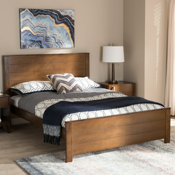 Modern Mission Style Platform Bed - Full Size Wood Bed Frame - Rustic Recluse Design