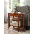 thumbnail image 1 of Rustic End Table with Drawer - 3 Tier Nightstand, Birch Veneer, 23.5"L x 11.25"W x 24"H, 1 of 1