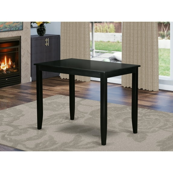 HomeStock Rustic Refinement Counter Height Table - 48"L x 30"W x 36"H - Vintage Rectangular Design, Solid Wood, Self-Storing Expansion Leaf Included