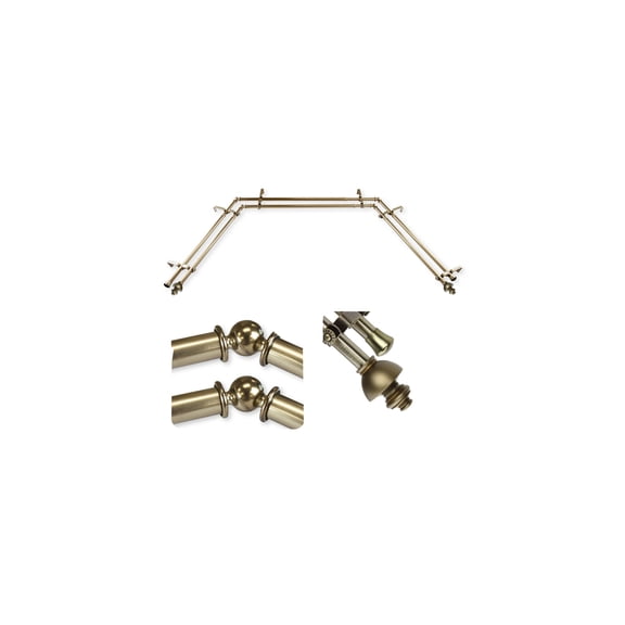 Rustic Curtain Rods & Hardware - Adjustable Lengths 20-72" - Antique Brass Finish - Home Decor