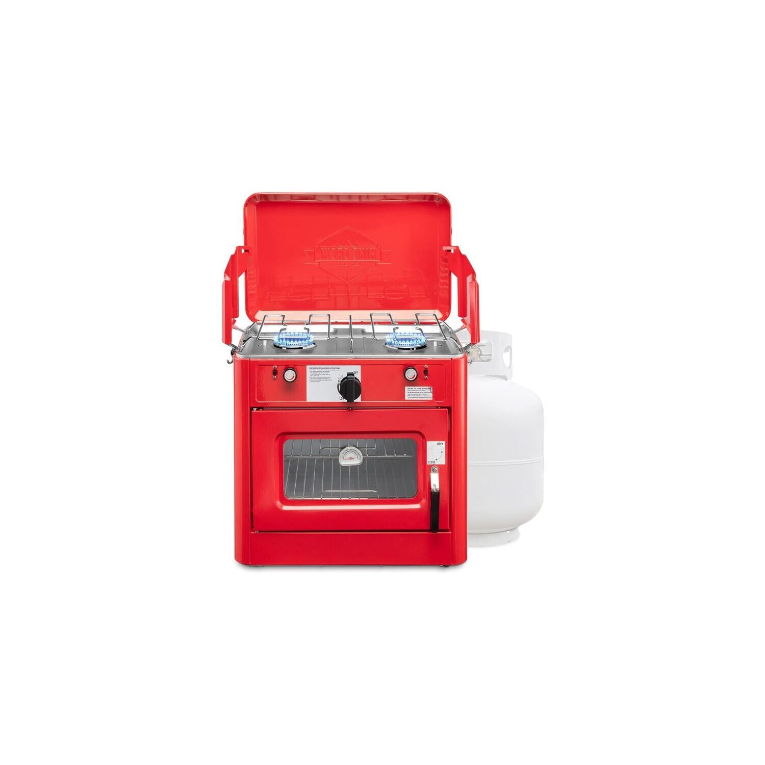 Portable Gas Oven & Stove - Dual Burner Camping Oven with Thermometer - Outdoor Cooking for Tailgating & Picnics