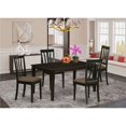 thumbnail image 1 of Dining Room Table Set 5 Piece - Rectangular Table & 4 Kitchen Chairs - Rustic Linen Fabric Design, 1 of 5