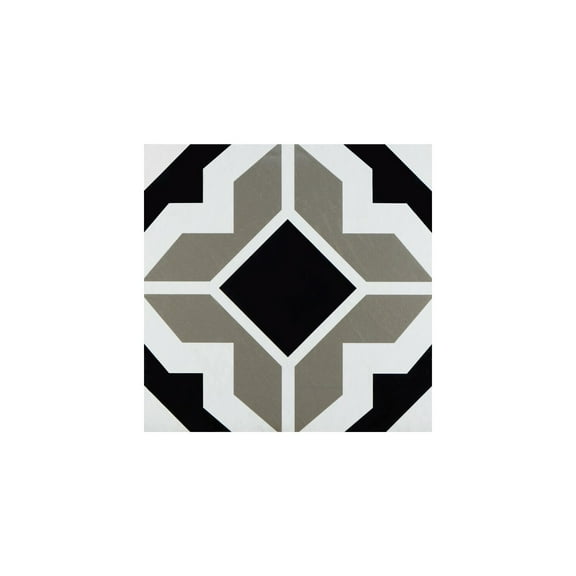 HomeStock Rustic Retreat 12x12 Self Adhesive Vinyl Floor Tile - Onyx Star - 20 Tiles/20 sq. ft. - Easy DIY Installation, Hand-Painted Tile Imitation, Black/Grey Design