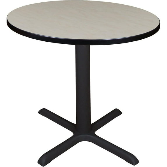 HomeStock Rustic Retreat 30" Round Breakroom Table- Maple, Adjustable and Portable Office Conference Table for Meeting Rooms and Classrooms