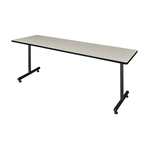HomeStock Rustic Retreat 84" x 24" Training Table- Maple, Adjustable and Foldable Office Table with Wheels for Meeting Rooms and Classrooms