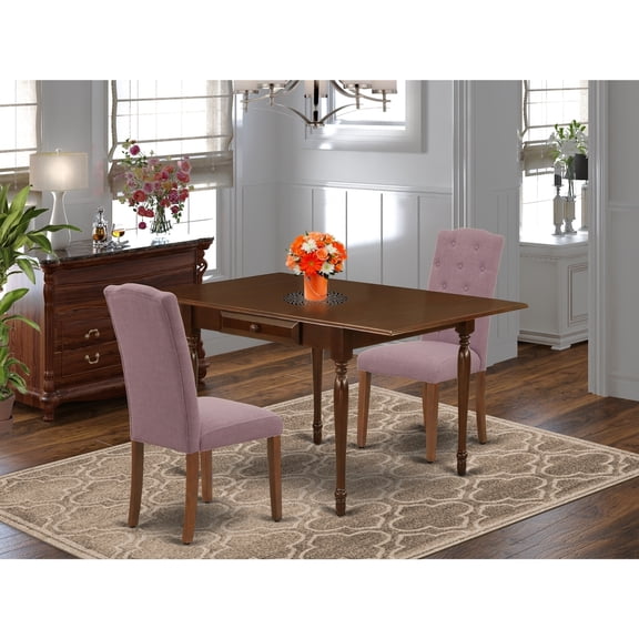 Rustic Retreat Modern Kitchen Table & Chairs Set Includes a Rectangle Dining Room Table with Dropleaf and Sturdy Upholstered Chairs, 36x54 Inch, Rectangle Dining Set