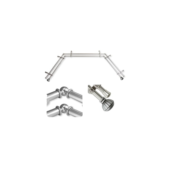 Rustic Curtain Rods & Hardware Set - Adjustable Lengths, Decorative Finials, Black Window Treatment Rod