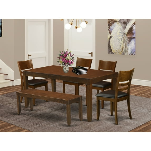 Rustic Dining Set - Table with Leaf & Chairs - Farmhouse Kitchen Table Set