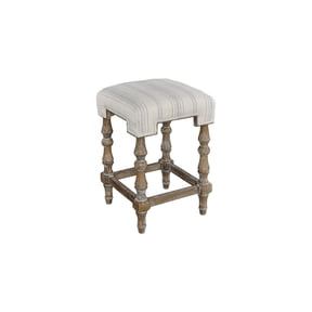 Rustic Counter Stool - Beige Bar Stool, Backless Kitchen Stool, Modern Dining Stool, 24" Height