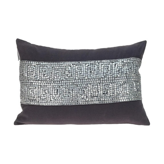 HomeStock Rustic Revival Transitional Style Throw Pillow, Modern Decorative Throw Pillows for Accent Furniture, Throw Pillow Home decor-Color:Grey and Silver