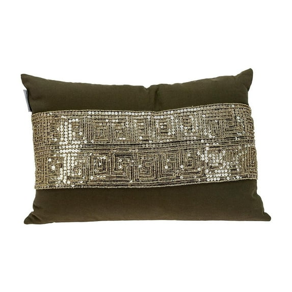 HomeStock Rustic Revival Transitional Style Throw Pillow, Modern Decorative Throw Pillows for Accent Furniture, Throw Pillow Home decor-Color:Olive and Gold