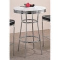 thumbnail image 1 of Homestock Rustic Romance 50'S Soda Fountain Bar Table With Chrome Base And White Top, Perfectly Sized At 41.75" H X 30" W X 30" D For Drinks And Snacks, Adding Retro Style To Your Space, 1 of 2
