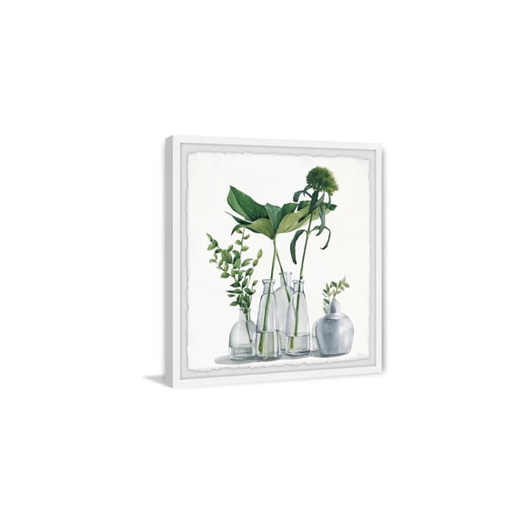 HomeStock Rustic Romance Clear Greens Framed Painting Print, 24" x 24", Contemporary Wall Decor: Abstract, Digital Art Prints, and Modern Styles for Your Home