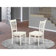 thumbnail image 1 of HomeStock Rustic Romance Dining Chair with Wood Seat In Linen White Finish with Manual Recliner and Slat Back - 21"D x 18"W x 37"H, 1 of 3