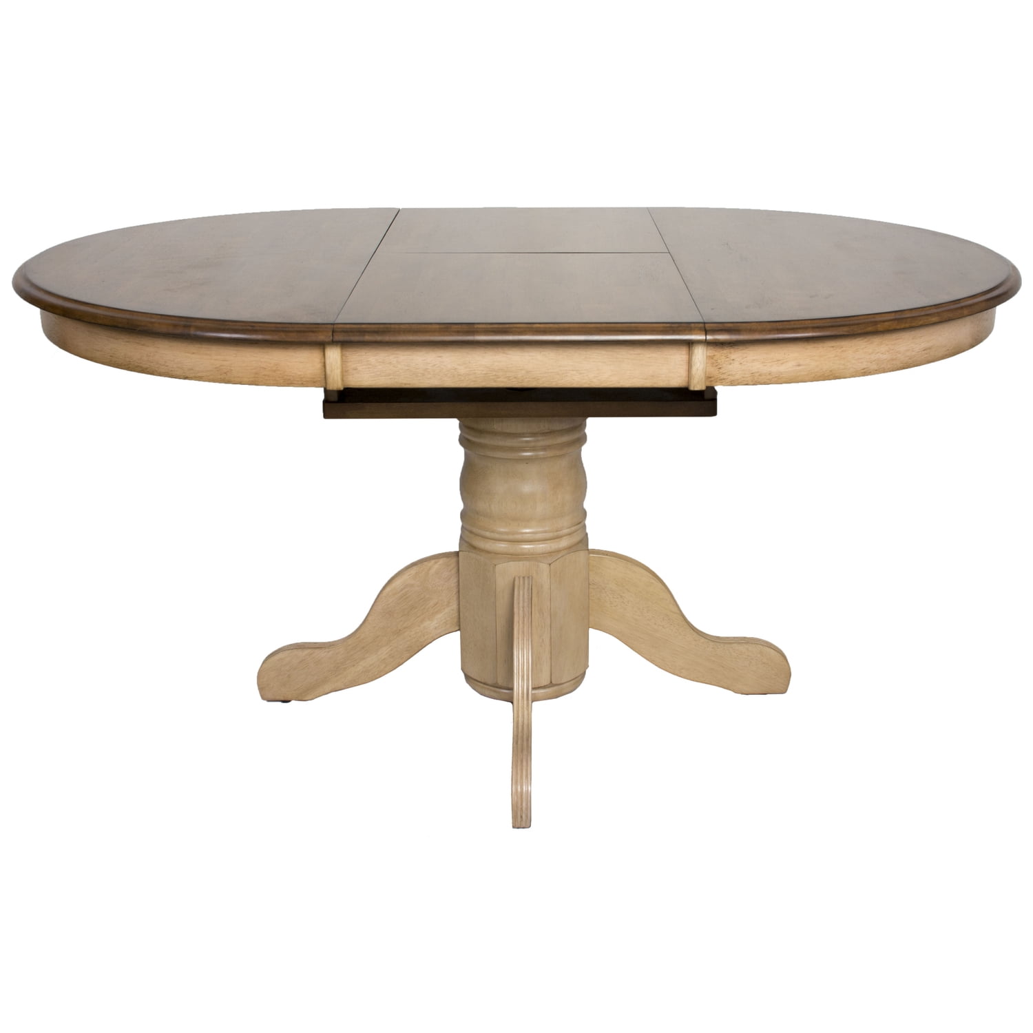 Oval Dining Table - Distressed Cream & Brown (Seats 6) - HomeStock ...