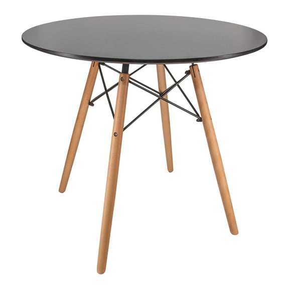 Round Bistro Table - Wood Top Dining Table with Eiffel Base - Rustic Home Furniture
