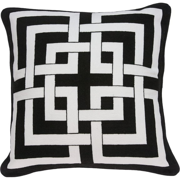 HomeStock Rustic Romance Square Throw Pillow, Contemporary Decorative Throw Pillow for Living Room Sofas and Sectionals-Color:Black