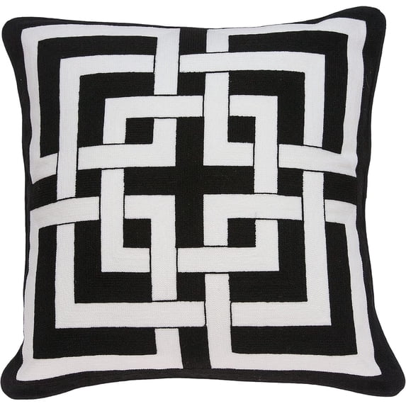 HomeStock Rustic Romance Square Throw Pillow, Contemporary Decorative Throw Pillow for Living Room Sofas and Sectionals-Color:Black